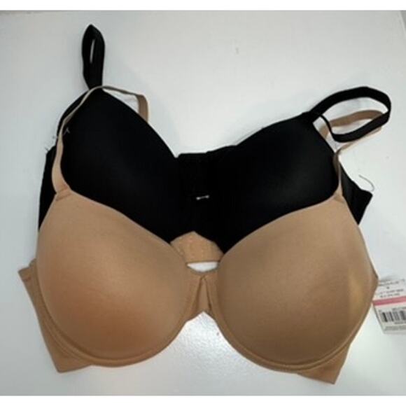 Intimates Plus 2-Pack T-Shirt Bras – Size 44D – Black & Nude – NWT - Picture 3 of 7